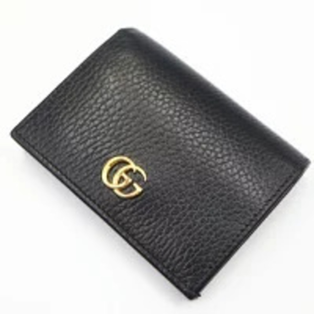 Gucci GG Marmont Compact Wallet Bi fold Leather Black h